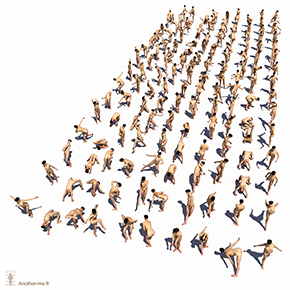 150 modèles 3D issus d'une session de scan 3D d'une danseuse