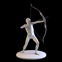 3D scan of a man drawing a bow