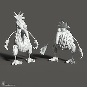 Scans 3D bruts de marionnettes de stop-motion - Kiwi série TV;