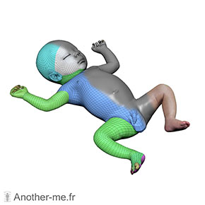 Scan 3D d'un corps de nourrisson de 3 semaines