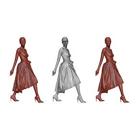 Fashion Model dynamic scan 3D modification steps - CG render