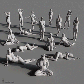 Session de scan 3D d'un modèle vivant en pied et couché
