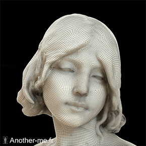 Scan 3D d'une sculpture en marbre capturée in-situ au Musée d'Orsay à Paris